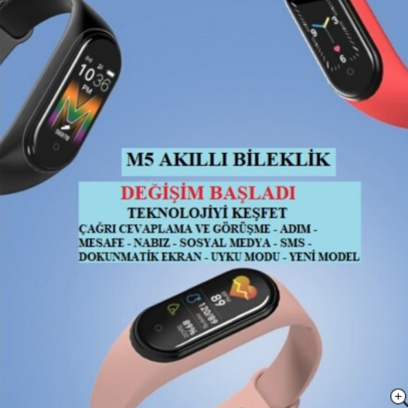 M5 Akıllı Bileklik Akıllı Saat Band Arama Konuşma Özellikli Saat - 4
