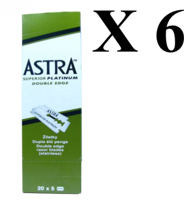 Astra Platinium Çift Kenar Yeşil Tüm Jilet 100 Lü - 6 Adet