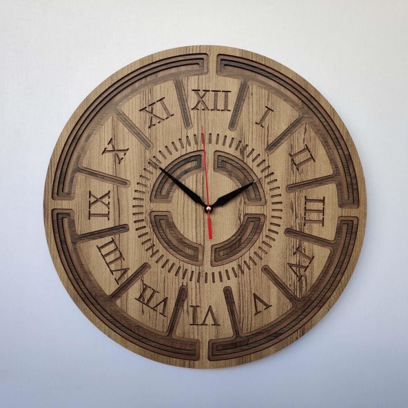 Özel Tasarım Roma Rakamlı Saat - 50x50cm - Keçe