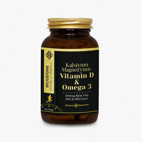 Microbiome Kalsiyum Magnezyum, Vitamin D & Omega 3 50 Softjel