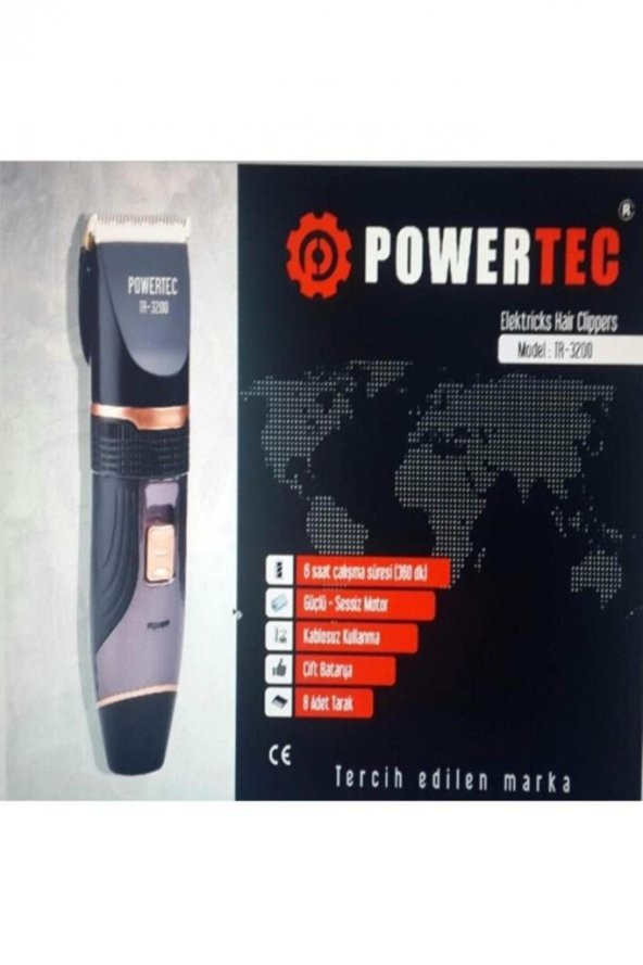Powertec Tr-3200 Yedek Bataryalı Saç Sakal Tıraş Makinesi - 2