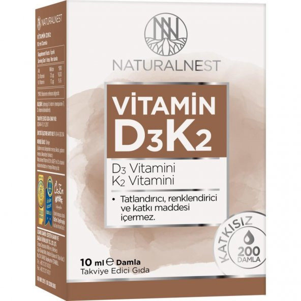 NaturalNest Vitamin D3K2 Damla 10 ml