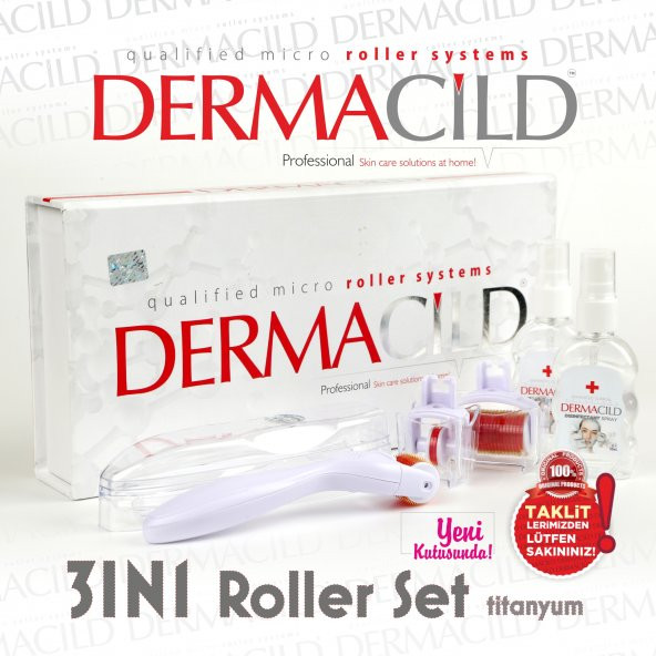3IN1 DERMACiLD DERMAROLLER SET-3 FARKLI BÖLGE 3 BAŞLIK - GÖZ ALTI VE ÇEVRESİ, YÜZ VE VÜCUT BÖLGELERİ