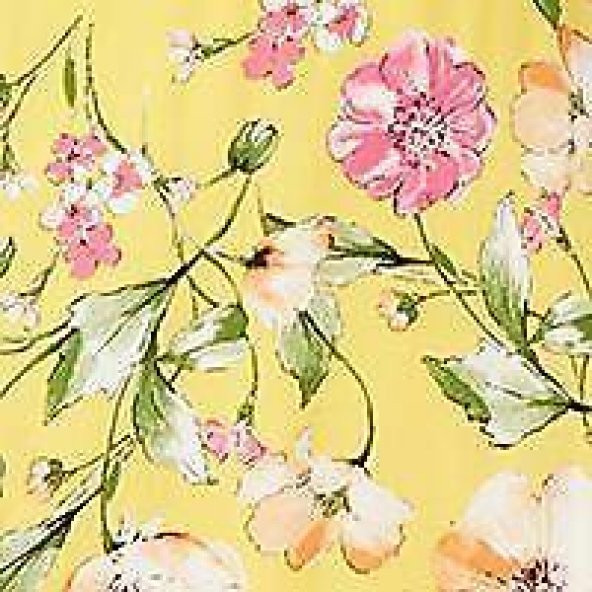 Genç Bayan Yeni Sarı Çiçekli Fit + Flare Elbise - 4