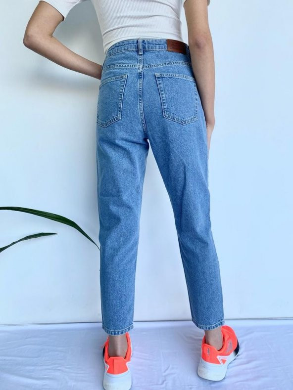 Kadın Mom Jean Açık Mavi Kot Pantolon - 6