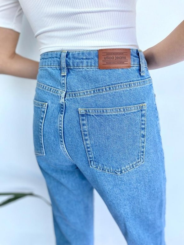 Kadın Mom Jean Açık Mavi Kot Pantolon - 10
