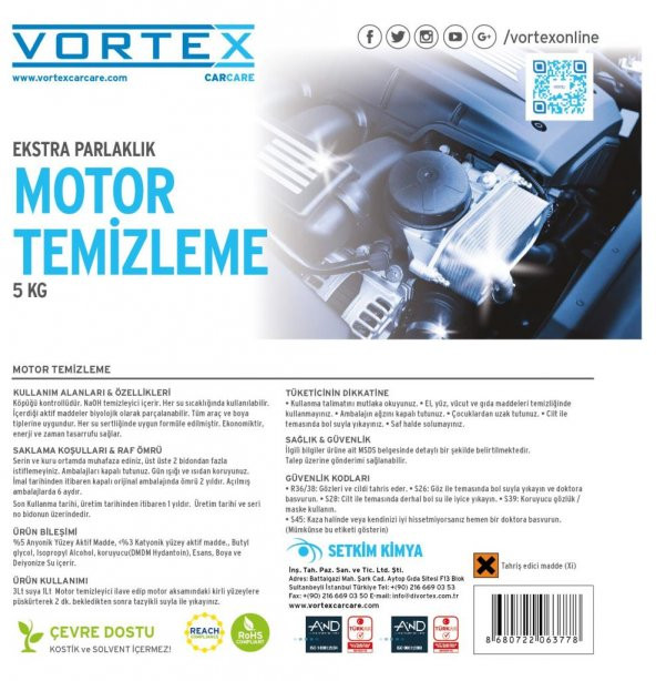 Vortex Motor Temizleme Sıvısı 5 kg. - 7