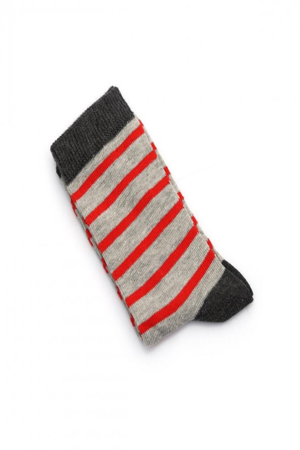 2li Erkek Çocuk Asortili Panda ve Çizgili Desenli Çorap 2239-B2 - 2