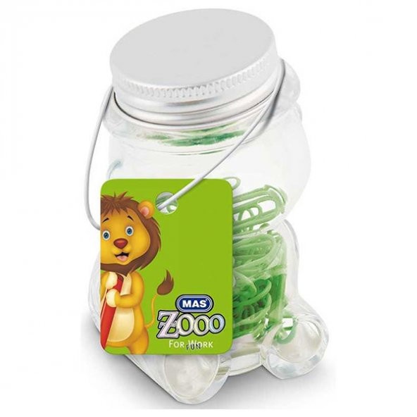 Mas Zoo Cam Kavanoz Plastik Kaplı Ataş No:2 140 lı Yeşil