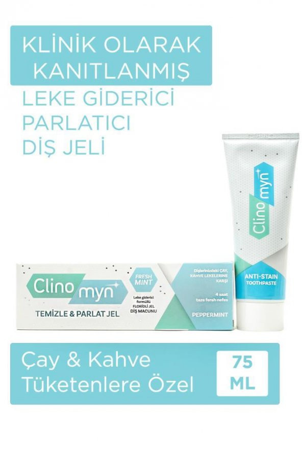 Clinomyn Fresh Temizleme Parlatma Diş Beyazlatan ve Parlatan Jel Diş Macunu 75 ml