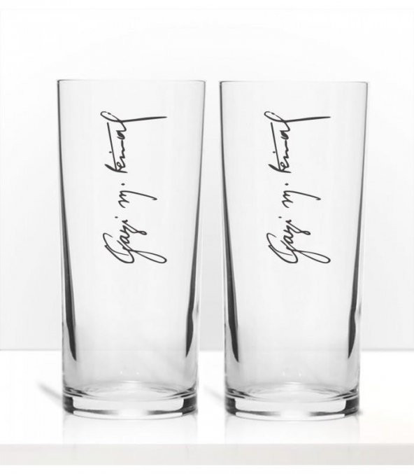 Gazi Mustafa Kemal İmzalı 2li Rakı Bardak - 2