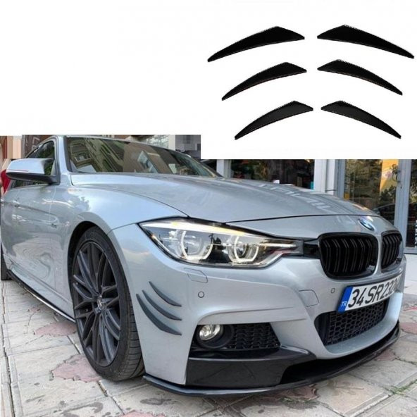 Oled Garaj Bmw F30 Mat Siyah 6 Parça Tampon Bıçağı Tampon Kaşı