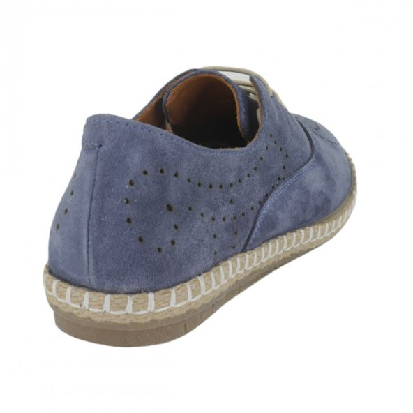 Venüs 2013404Y Hakiki Süet Deri Kadın Espadril Ayakkabı Mavi - 6