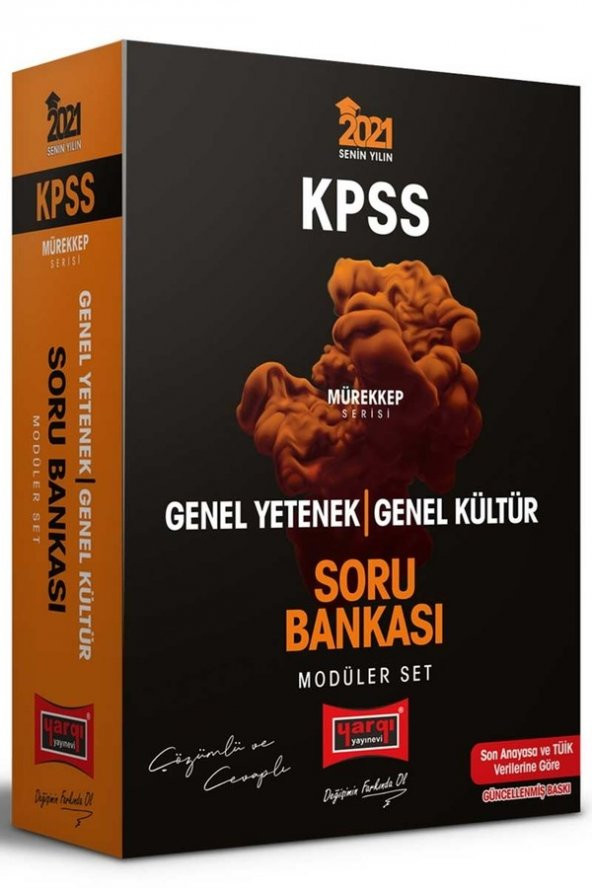 Yargı Yayınları 2021 KPSS Mürekkep GY-GK Çözümlü ve Cevaplı Modüler Soru Bankası