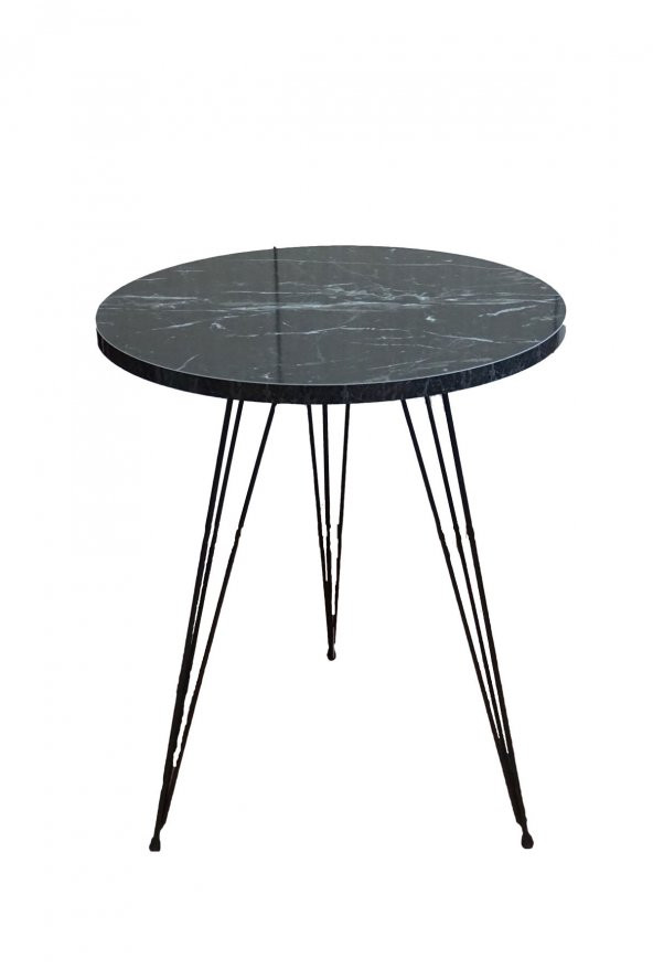 Orta- Fiskos- Zigon Sehpa Set Siyah Mermer Desenli - 4
