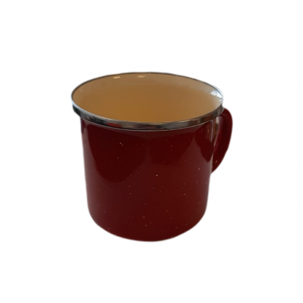 Emaye Kupa Bardak Yeşil - Kırmızı 470CL. Büyük Boy 2 li Kupa 16OZ. - 7