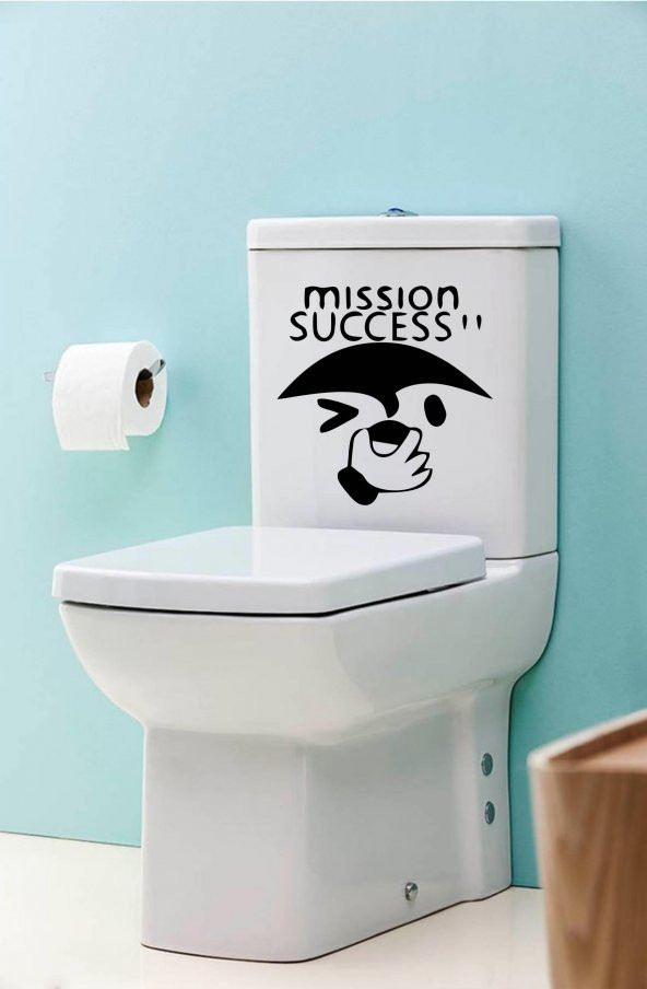 Eğlenceli Klozet Kapağı ve Banyo Sticker Mission Success