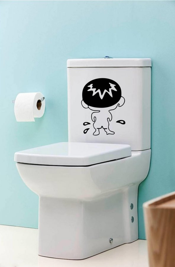 Eğlenceli Klozet Kapağı ve Banyo Sticker İşeyen Çocuk