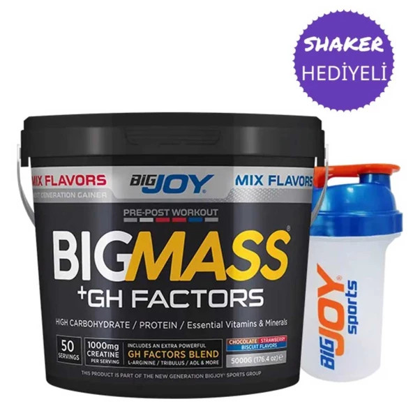 Big Joy Big Mass +GH Factors 5000 Gr Gainer Karbonhidrat Kas Kilo +3 Hediyeli - 2