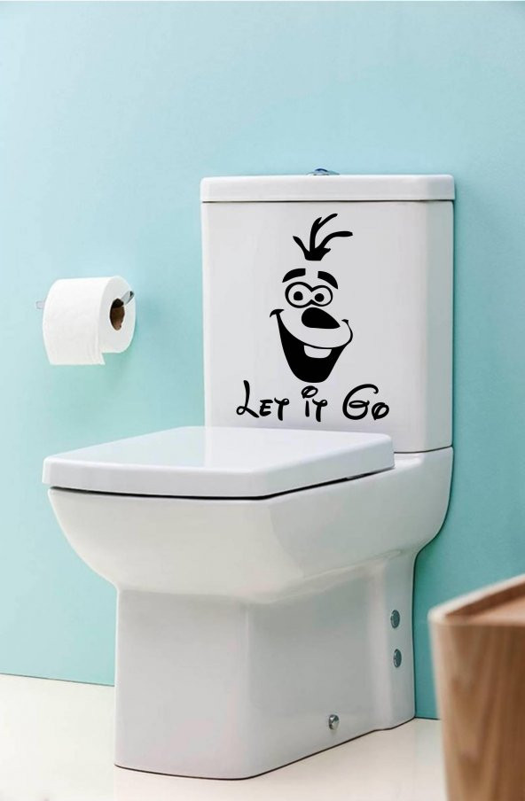 Eğlenceli Klozet Kapağı ve Banyo Sticker Let it Go