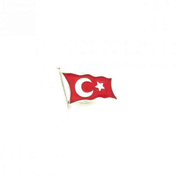 Türk Bayrağı Gümüş Broş