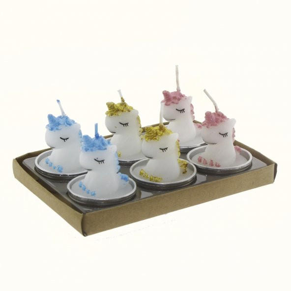 6 Adet 4cm Unicorn At Tealight Mum - 2