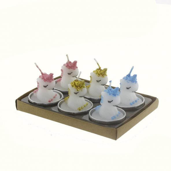 6 Adet 4cm Unicorn At Tealight Mum - 3