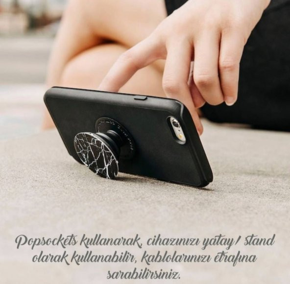 PEMBE GüL POP SOCKET Telefon Parmak Tutucu Popsocket - 4