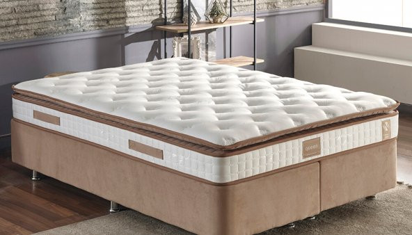 Niron Queen Çift Kişilik Pedli Yatak Baza Başlık Seti 180x200 Ortopedik Yatak Kumaş Baza ve Başlık - 8