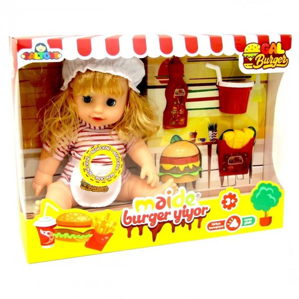 Maide Burger Yiyor Türkçe Konuşan Bebek ( Pembe Elbise ) GALTOYS 1105 - 2