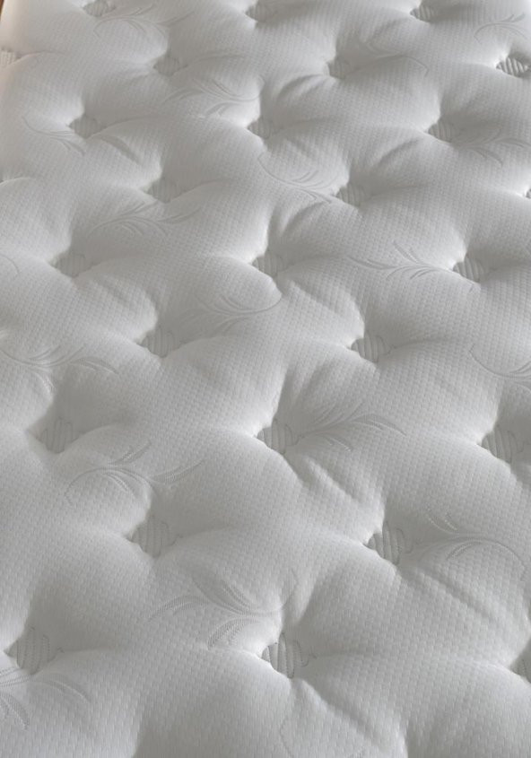 Niron Queen 100x200 cm Tek Kişilik Pedli Yatak Seti - Sütlü Kahve Kumaş Baza, Başlık ve Yatak Takımı - 5