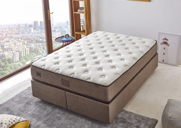 Organic Cotton Yatak 120x190 Tek Kişilik Doğal Pamuk Kumaşlı Ekstra Lüks Yumuşak Yatak 32 cm