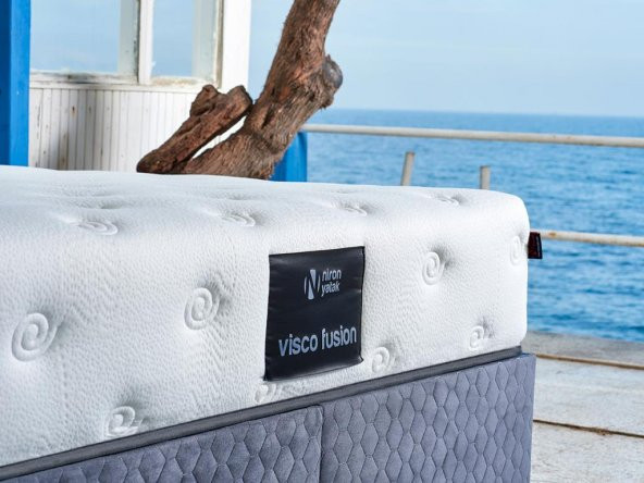Visco Fusion Yatak 160x200 Çift Kişilik Paket Yaylı Visco Süngerli Yatak Extra Lüks Yumuşak Özel Tasarım - 6