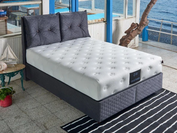 Visco Fusion Yatak 120x200 Tek Kişilik Paket Yaylı Visco Süngerli Yatak Extra Lüks Yumuşak Özel Tasarım - 3