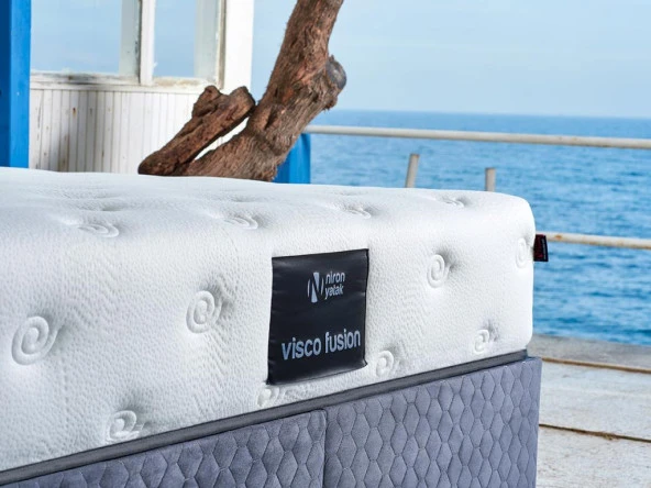 Visco Fusion Yatak 140x190 Çift Kişilik Paket Yaylı Visco Süngerli Yatak Extra Lüks Yumuşak Özel Tasarım - 6