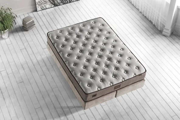 Organic Cotton Yatak 140x200 Çift Kişilik Doğal Pamuk Kumaşlı Ekstra Lüks Yumuşak Yatak 32 cm - Resim 5