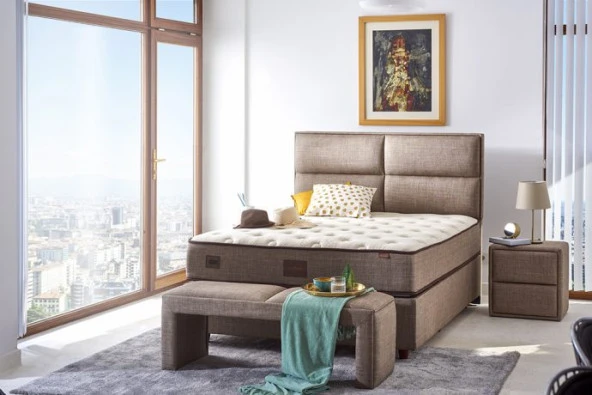 Organic Cotton Yatak 120x200 Tek Kişilik Doğal Pamuk Kumaşlı Ekstra Lüks Yumuşak Yatak 32 cm - 3