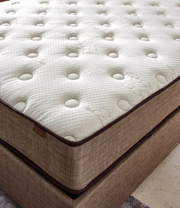 Organic Cotton Yatak 100x200 Tek Kişilik Doğal Pamuk Kumaşlı Ekstra Lüks Yumuşak Yatak 32 cm - Resim 6