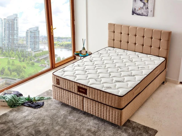Niron Bamboo Yatak 150x200 Çift Kişilik Doğal Bambu Kumaş Tam Ortopedik Orta Sert Yaylı Yatak - 4