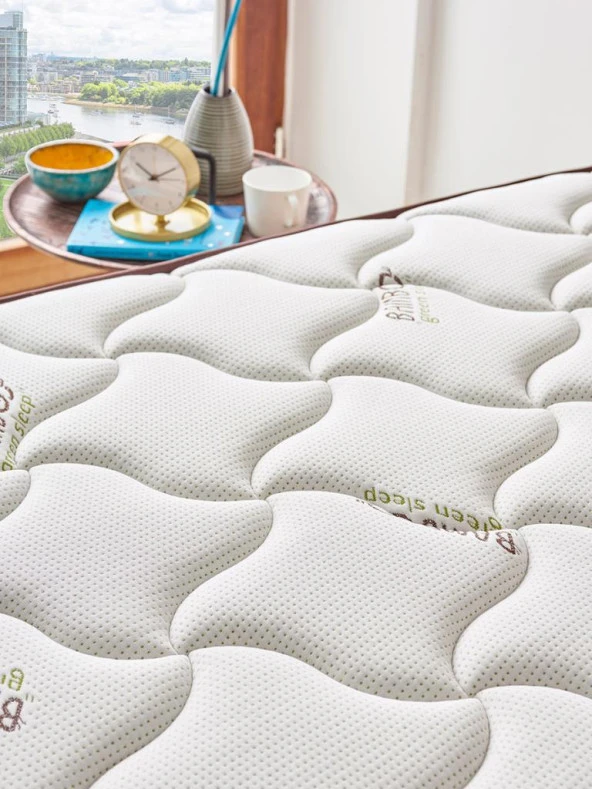 Niron Bamboo Yatak 150x200 Çift Kişilik Doğal Bambu Kumaş Tam Ortopedik Orta Sert Yaylı Yatak - 10