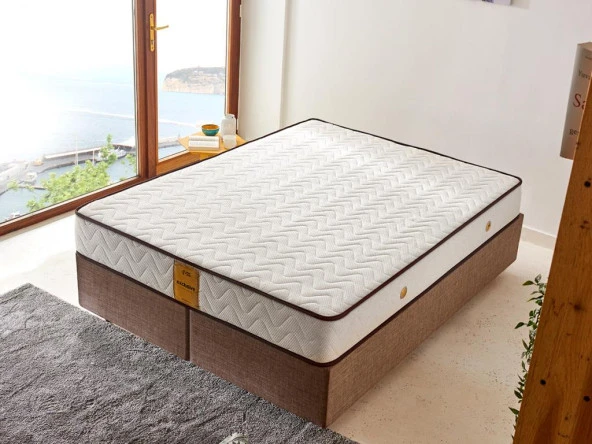 Exclusive Yatak 80x180 Tek Kişilik Visco Yatak Ekstra Lüks Yaysız Yatak 24 cm Pamuklu Keten Doğal Kumaş