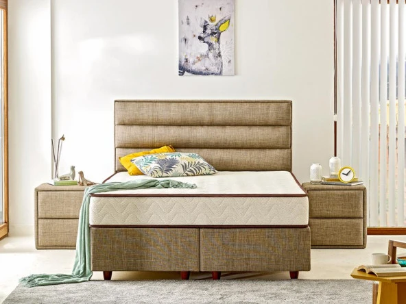 Exclusive Yatak 80x180 Tek Kişilik Visco Yatak Ekstra Lüks Yaysız Yatak 24 cm Pamuklu Keten Doğal Kumaş - Resim 3