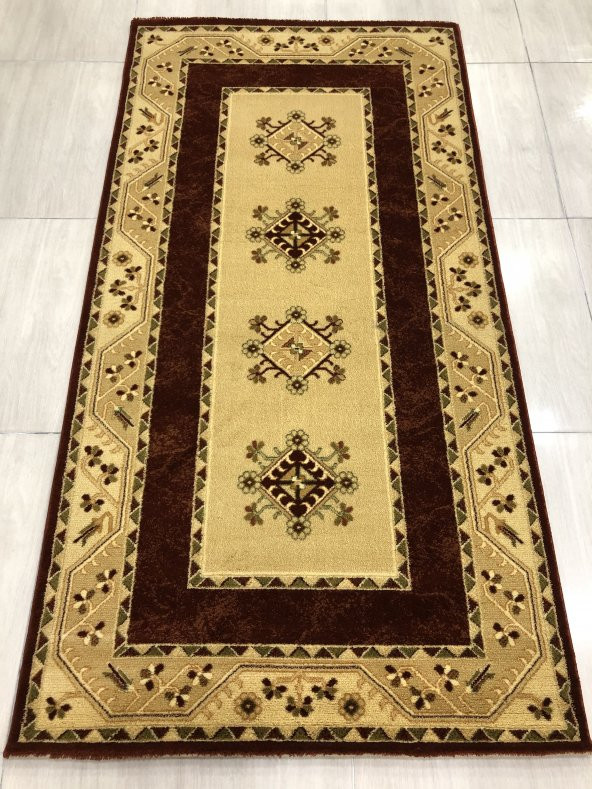 Saray Halı Klasik 1816 Krem 100x200 Kiremit Yolluk 2 Metre ! - 1