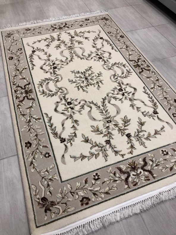 Saray Halı İpeksi 11314 RK 150x230 Krem 100 YÜN 4 M2 Halı ! - 2