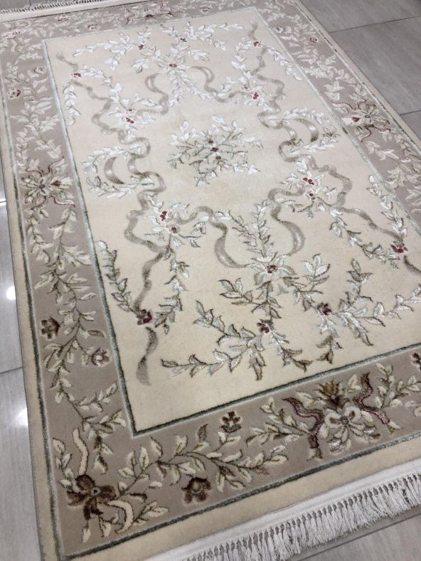 Saray Halı İpeksi 11314 RK 150x230 Krem 100 YÜN 4 M2 Halı ! - 4