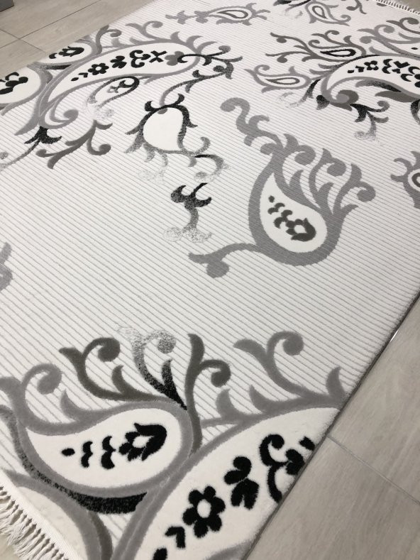 Saray Halı Nepal Kesme 3997 Gri 160x230 Beyaz Gri Siyah 4 M2 Halı - 5