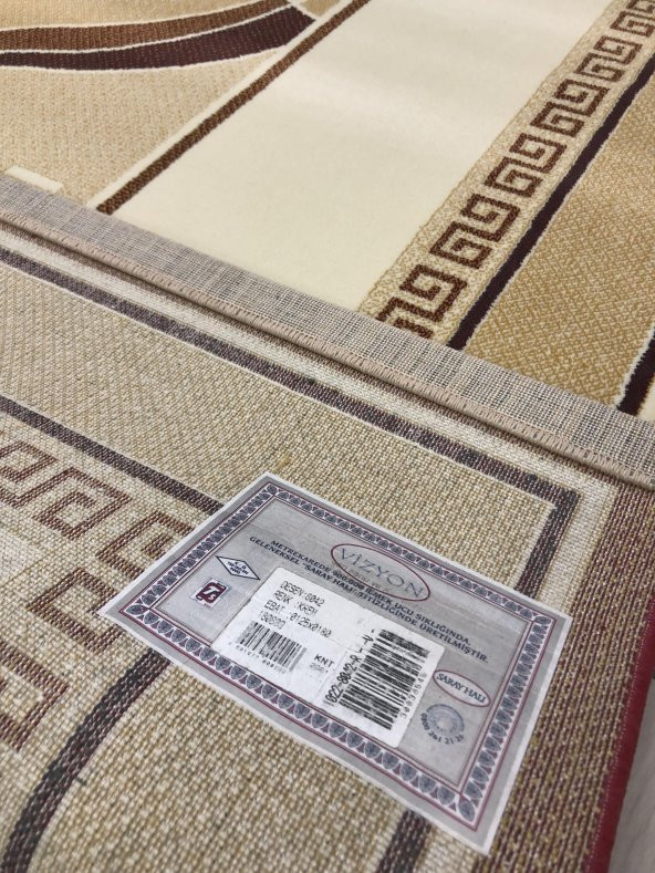 Saray Halı Vizyon 8042 Krem 125x180 Krem ve Kiremit Rengi Halı ! - 6