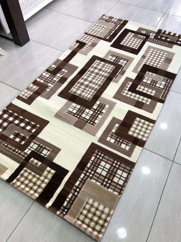 Saray Halı Klasik 11593 T-L Kahve Krem 100x200 Yolluk 2 Metre ! - 3