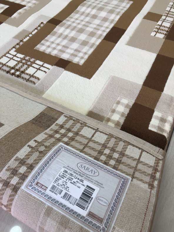 Saray Halı Klasik 11593 T-L Kahve Krem 100x200 Yolluk 2 Metre ! - 5