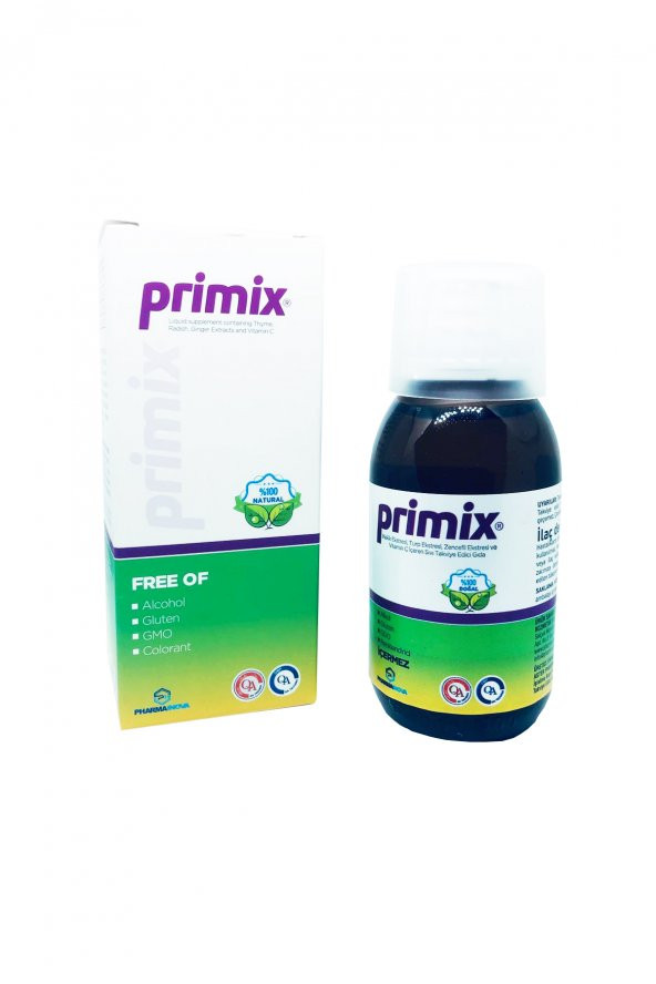 Primix Kekik Ekstresi, Turp Ekstresi, Zencefil Ekstresi ve Vitamin C Sıvı Takviye Edici Gıda 100 ml